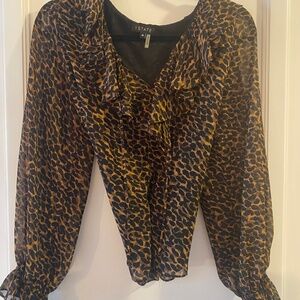 1.State brand medium blouse in leopard print